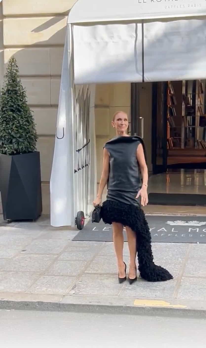 Céline Dion chante avec des admirateurs qui l’attendent devant son hôtel parisien