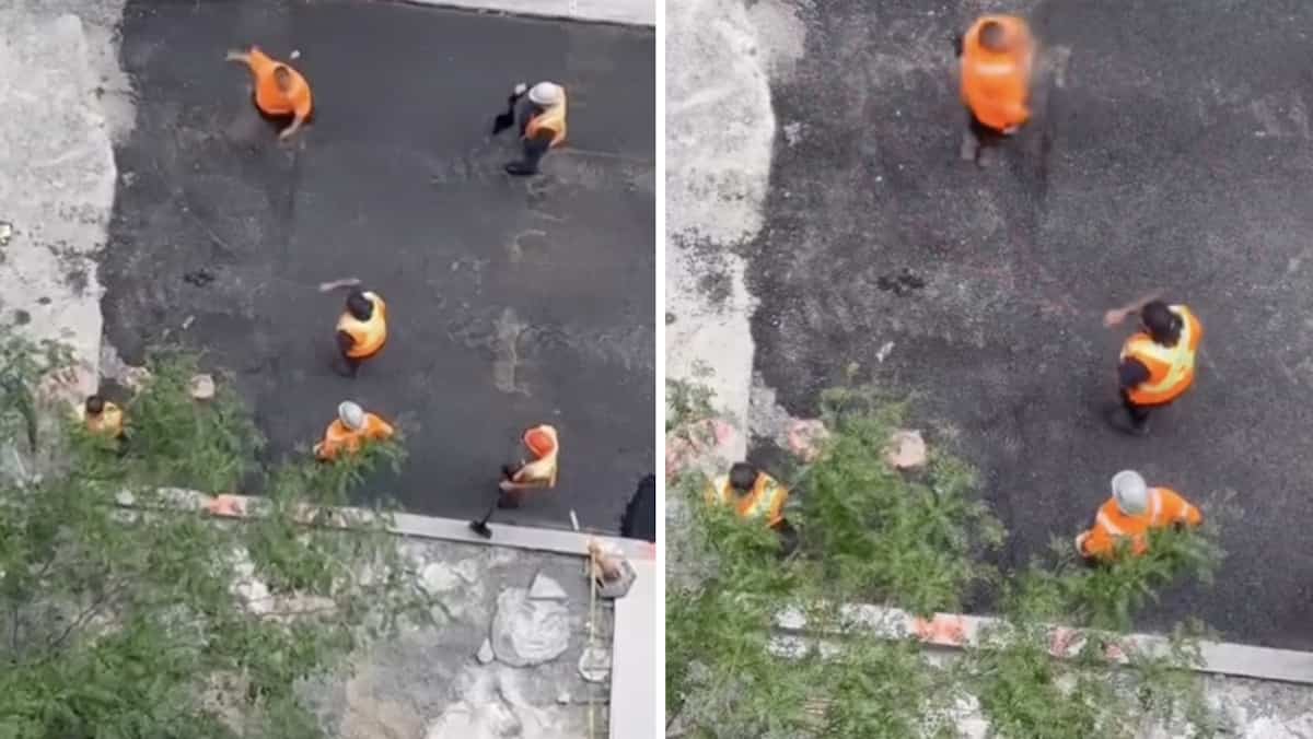 Les employés d’un chantier de construction montréalais sautent à la corde à danser