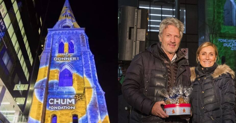 Image principale de l'article Le CHUM illumine un clocher de Montréal