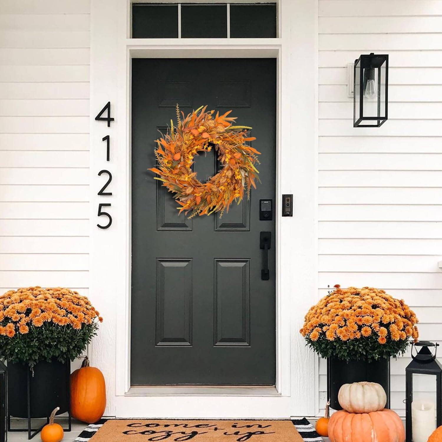 Couronne D'automne En Jute Avec Camion - Décoration Artisanale, Neuve