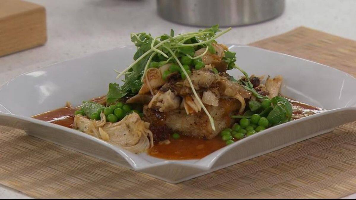 Hot chicken à la bière blonde et aux lardons 