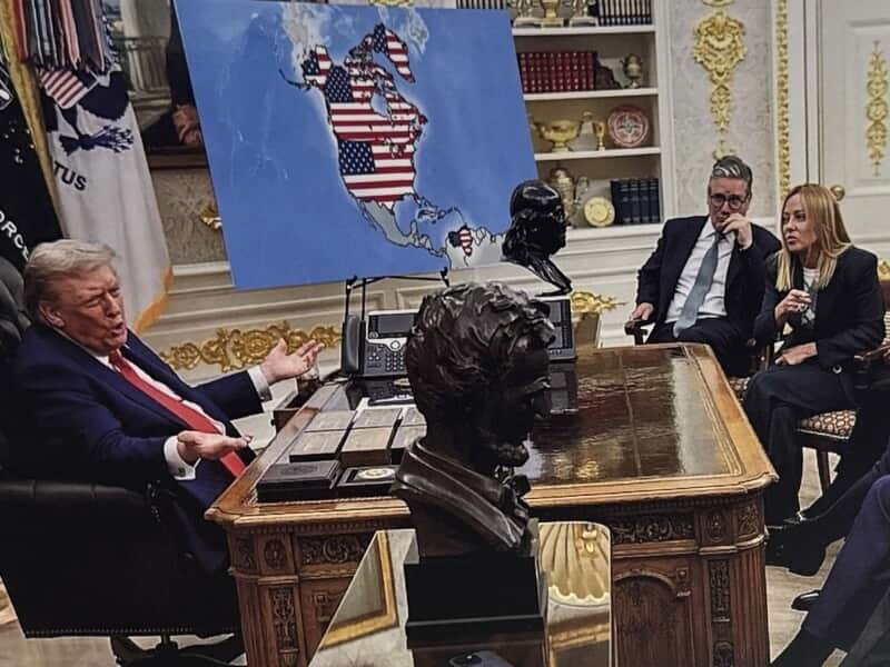 Le drapeau américain sur le Canada , le Groenland et le Venezuela : une photo de Donald Trump montre ses visées expansionnistes