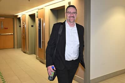 – Gallant Commission – SAAQclic Fiasco – Karl Malenfant – 500 Blvd. René-Lévesque West Montreal, Quebec, Canada. Monday, September 22, 2025. PHOTO: MARTIN ALARY/JOURNAL DE MONTRÉAL/AGENCE QMI