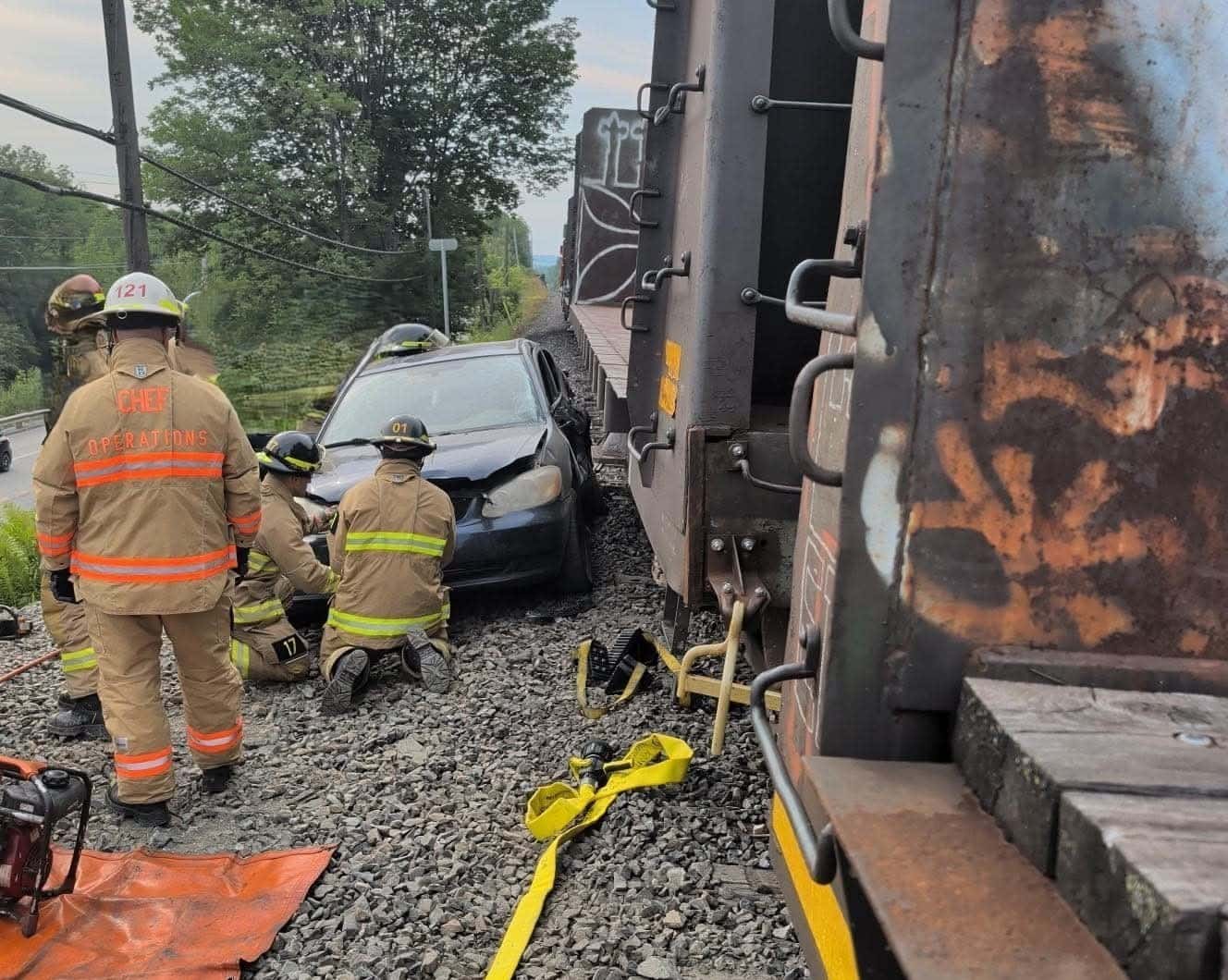 Collision entre un train et un véhicule à Sherbrooke