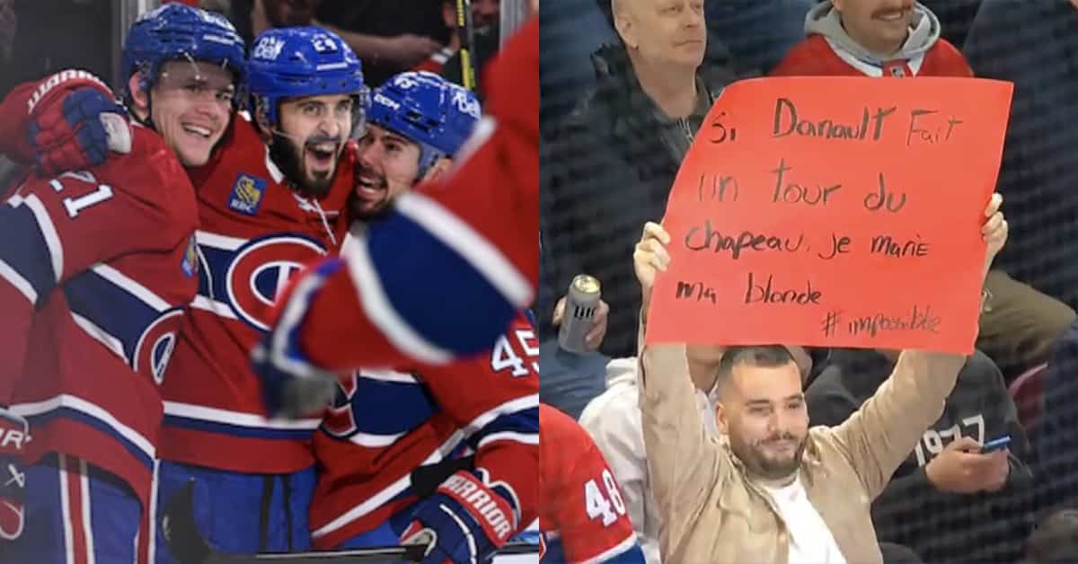 Une pancarte devient virale pendant le match du CH: Phillip Danault à deux buts d’une demande en mariage