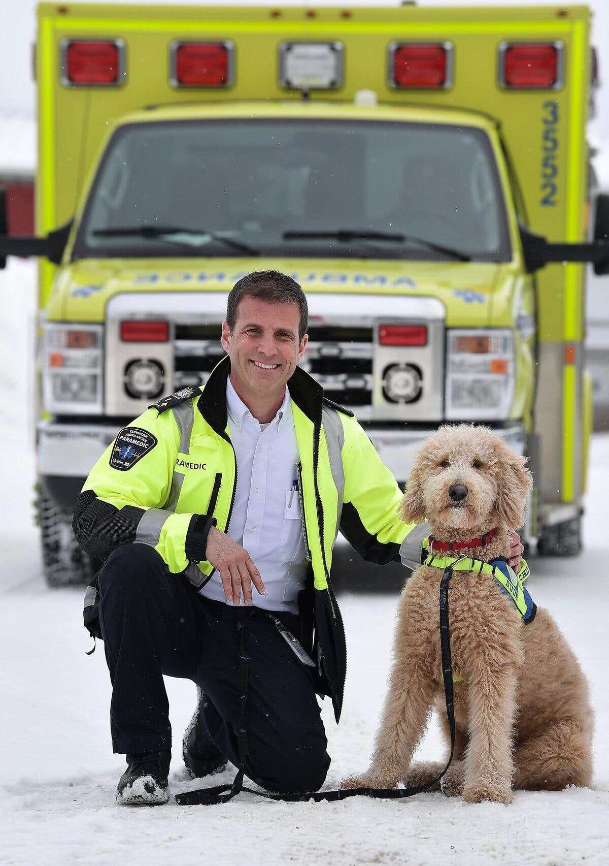 This is Dude, the peer helper from CETAQ which is an ambulance company in Quebec City.
