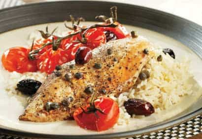 Poulet aux tomates confites et aux olives noires | Coup de pouce