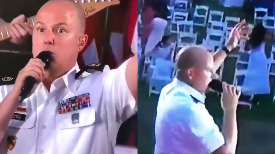 Image principale de l'article Un militaire chante du Bruno Mars devant personne