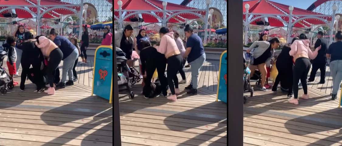 EN VID&Eacute;O | Une femme battue par un groupe de mamans &agrave; Disneyland