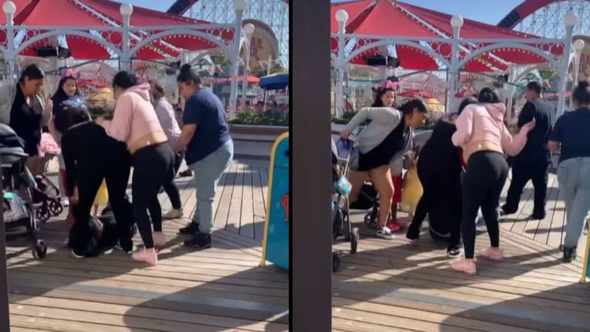 EN VIDÉO | Une femme battue par un groupe de mamans à Disneyland