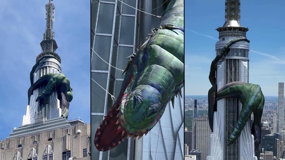 Il y a un dragon géant sur l’Empire State Building à New York pour
