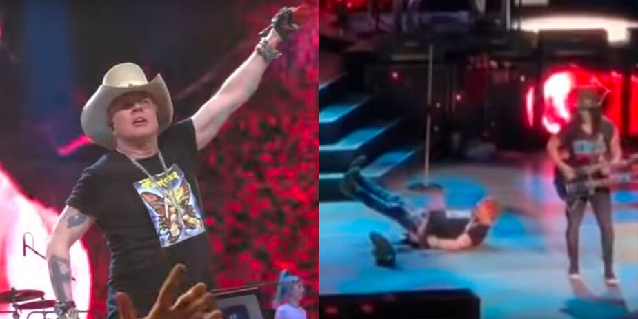 Image principale de l'article Axl Rose prend une méchante débarque sur scène
