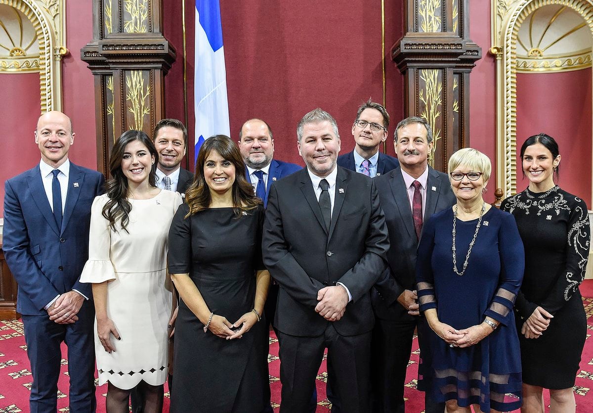 Les députés élus sous la bannière du Parti Québécois en 2018 lors de leur assermentation.