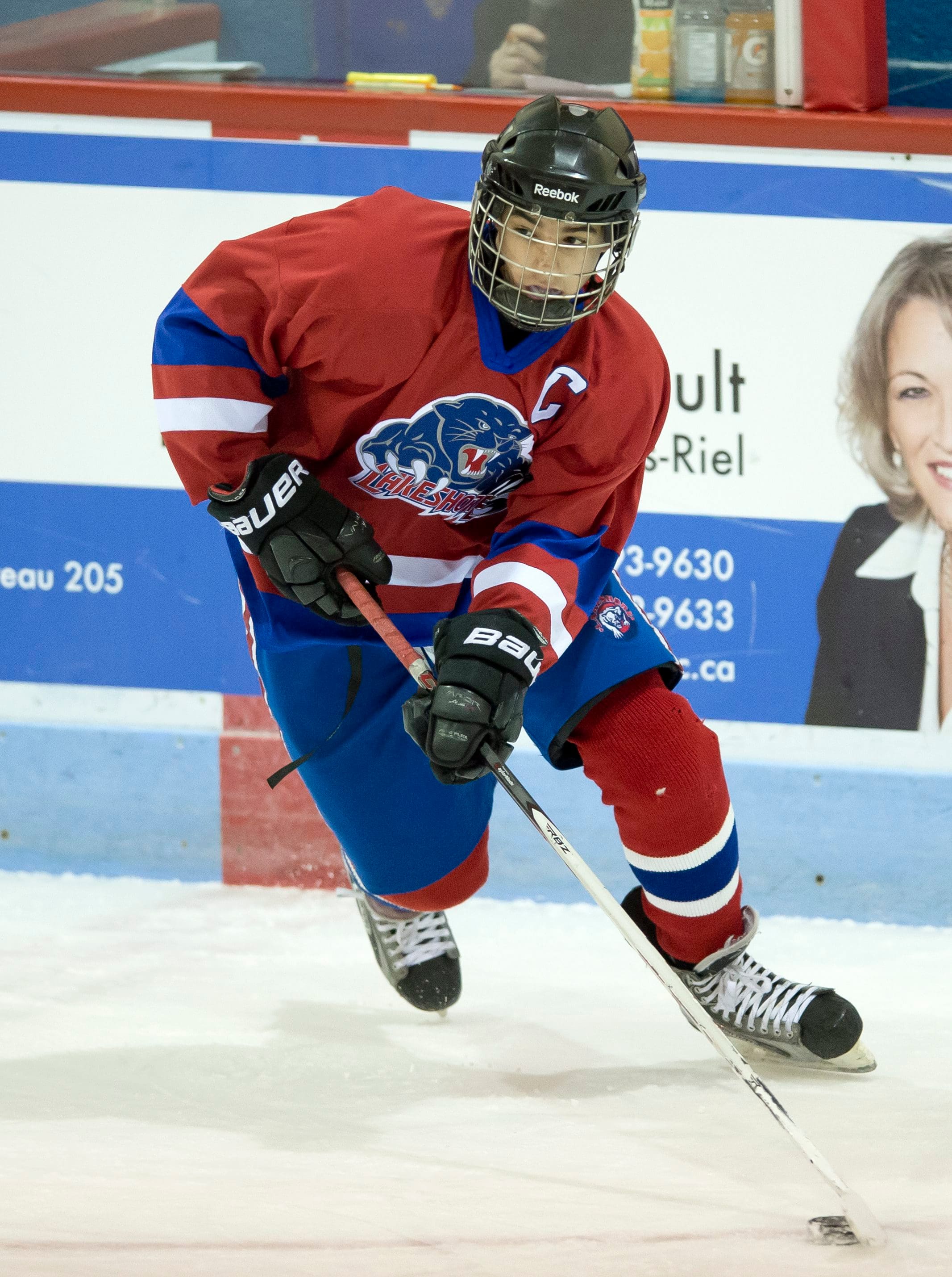 O pequeno Joe Veleno, durante uma partida dos Panthers em Lakeshore, em 30 de janeiro de 2013.