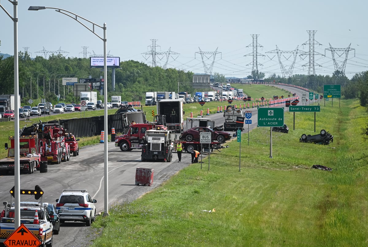 Carambolage mortel à Brossard: le camionneur jouait à un jeu en ligne et parlait au téléphone au moment du drame