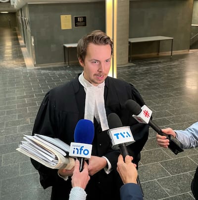 Yo, Louis-Philippe Desjardins, fiscal penal y penal (DPCP), en el tribunal de Quebec el 21 de enero de 2025.