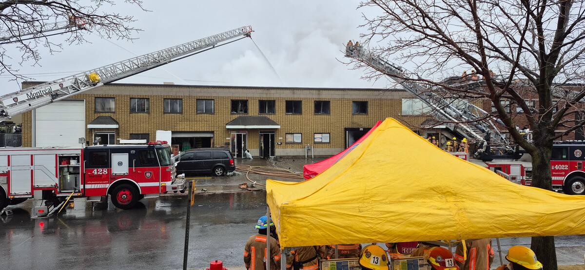 Saint-Léonard: incendio importante en un edificio industrial