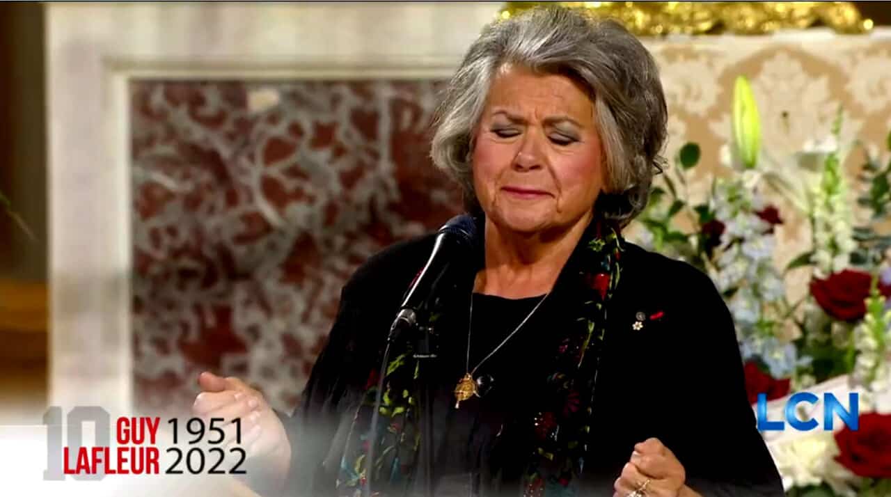 [VID&Eacute;O] Voyez la prestation de Ginette Reno aux fun&eacute;railles de Guy Lafleur
