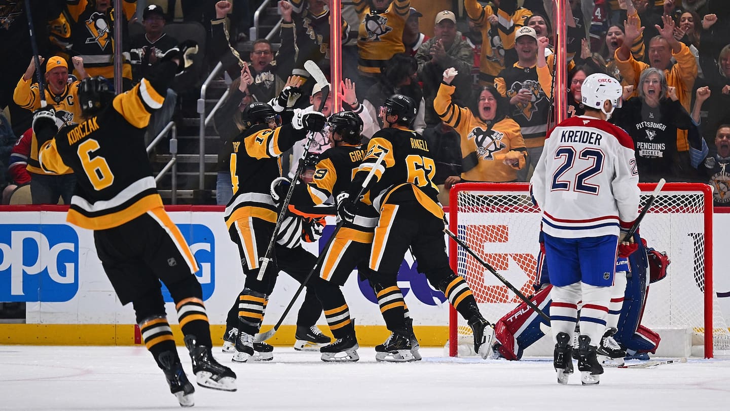 Les Canadiens de Montréal s'inclinent face aux Penguins lors d'un match serré