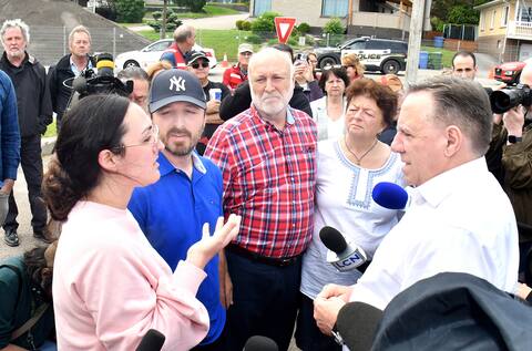 Franకోois Legalt was in La Bye on Wednesday, where he met with landslide victims, who told them some could return to their homes.