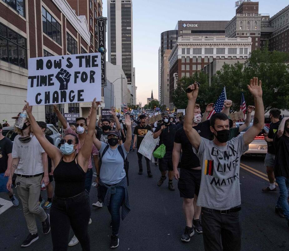 Des manifestants à Tulsa, en Oklahoma, en juin 2020