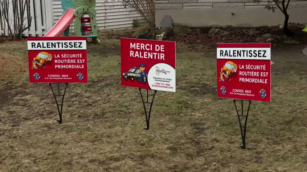 Des affiches pour demander de ralentir à Sherbrooke