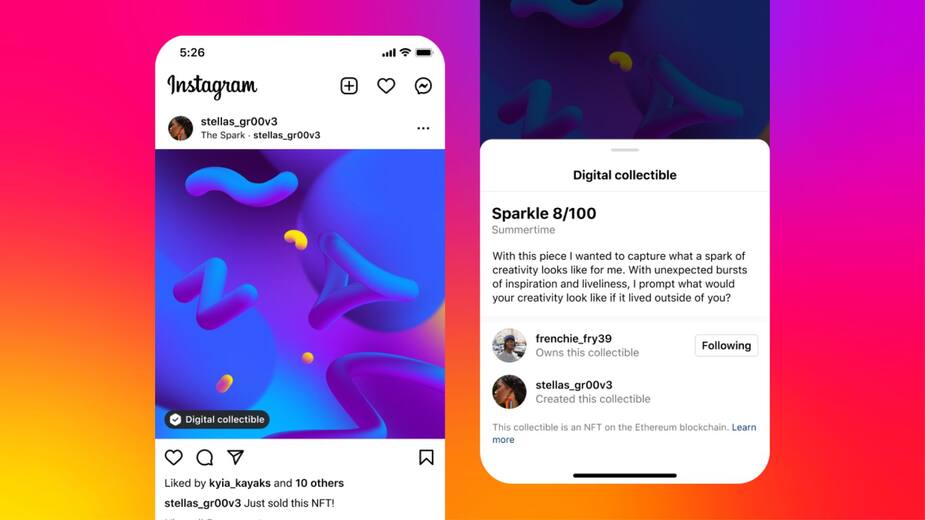 Image principale de l'article Les NFT débarquent aussi sur Instagram