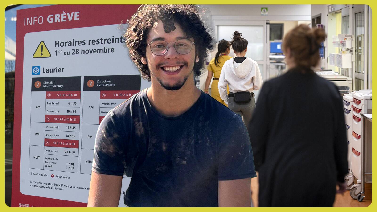 Daniel Castillo, un paramédic à Montréal, peine à retourner chez lui après ses quarts de travail de 10 heures à cause de la grève des employés d'entretien de la STM.