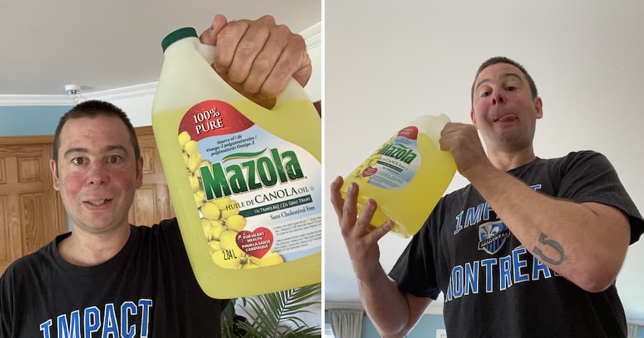 Image principale de l'article Ce Québécois boit son Gatorade dans un bidon de 3L