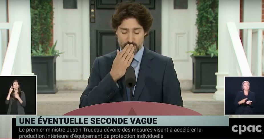 Image principale de l'article Trudeau a le hoquet lors de son point de presse