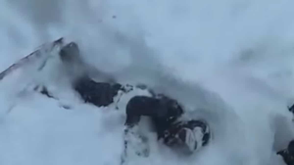 EN VIDÉO | Un skieur piégé dans une épaisse couche de neige poudreuse