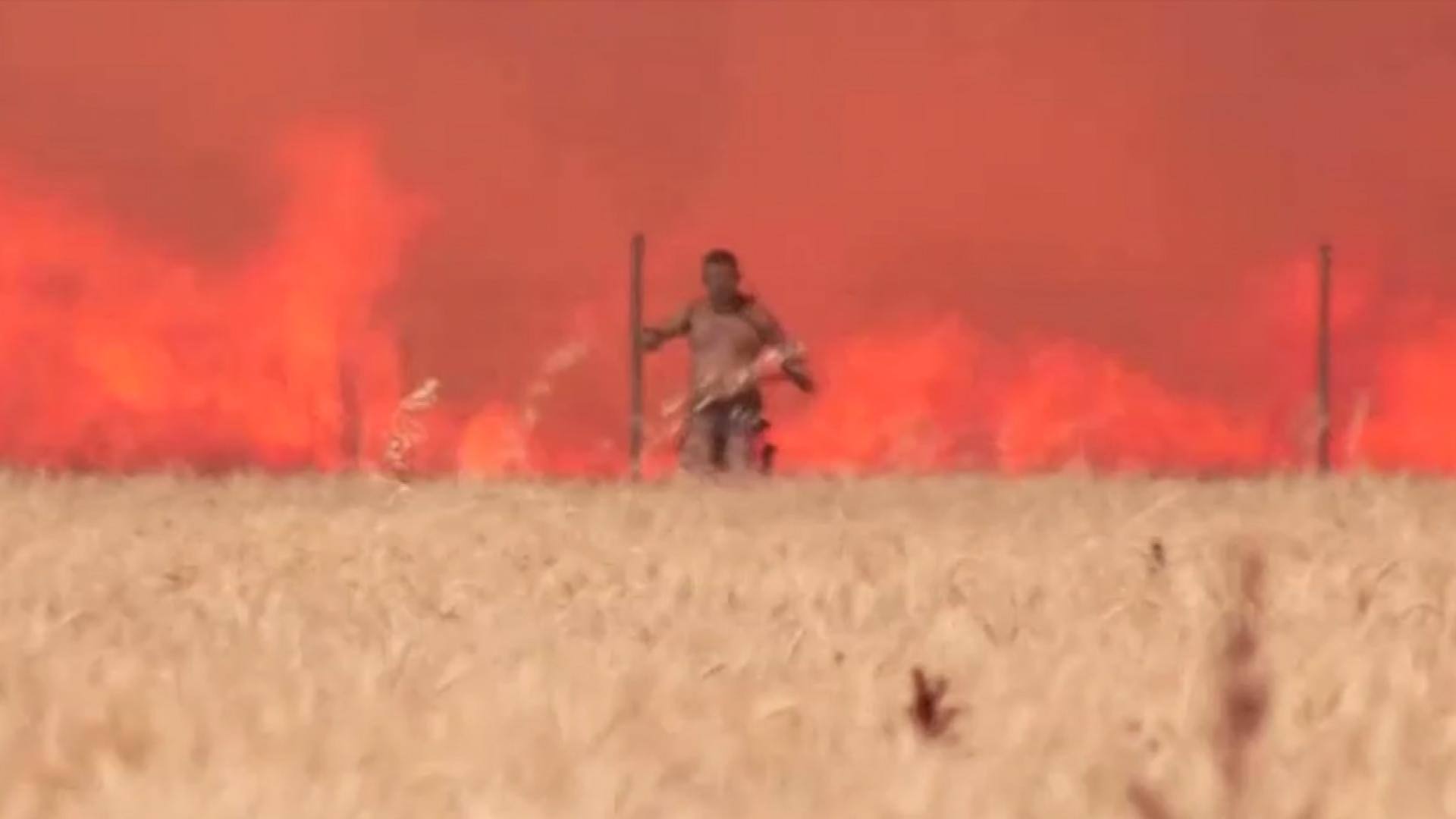 EN IMAGES | &Agrave; deux doigts d'&ecirc;tre br&ucirc;l&eacute; vif dans un feu de for&ecirc;t