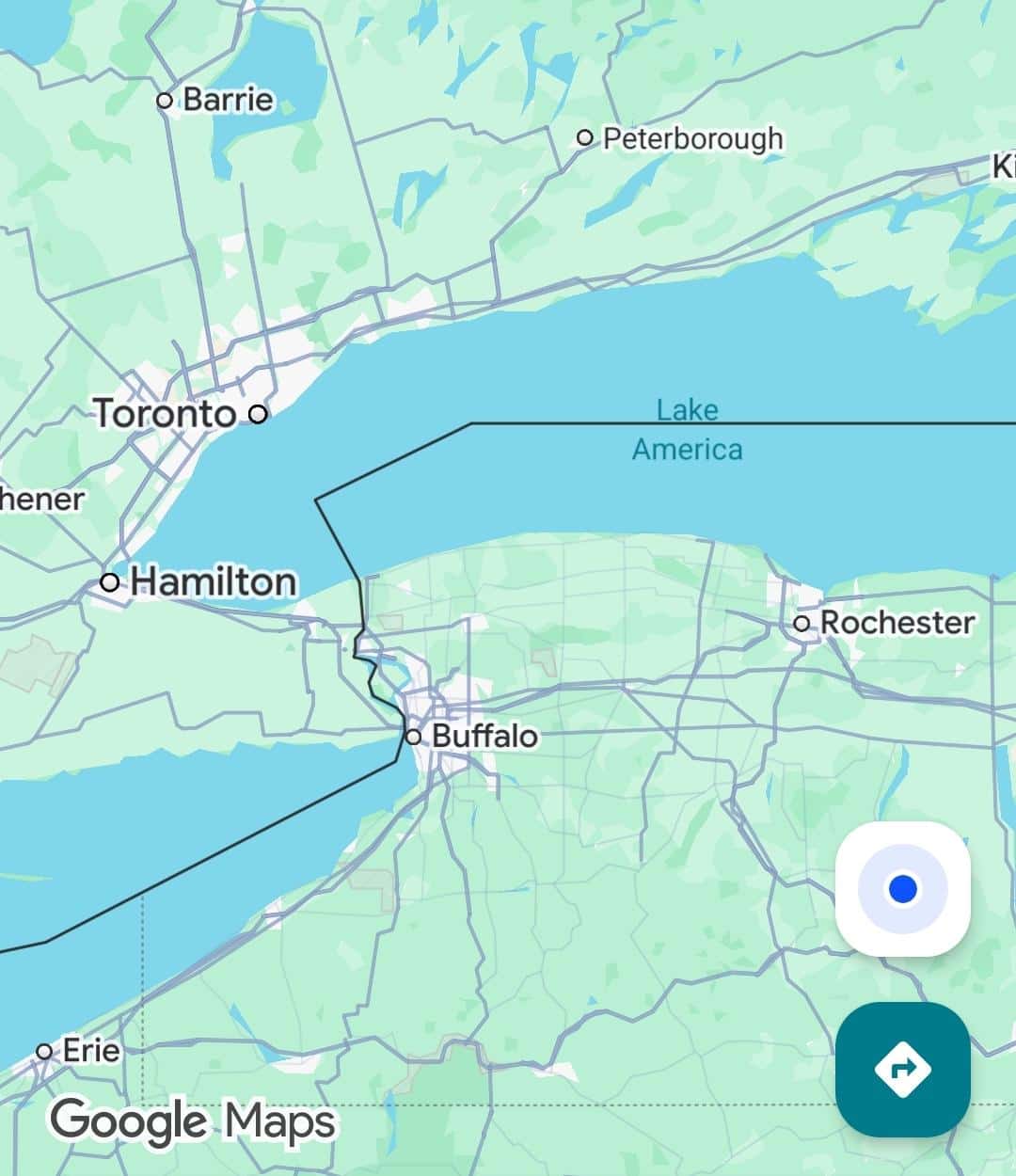 Le lac Ontario devient le lac Amérique sur Google Maps aux États-Unis
