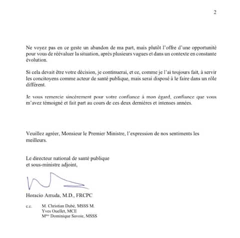 Dr. Horacio Arruda resigned