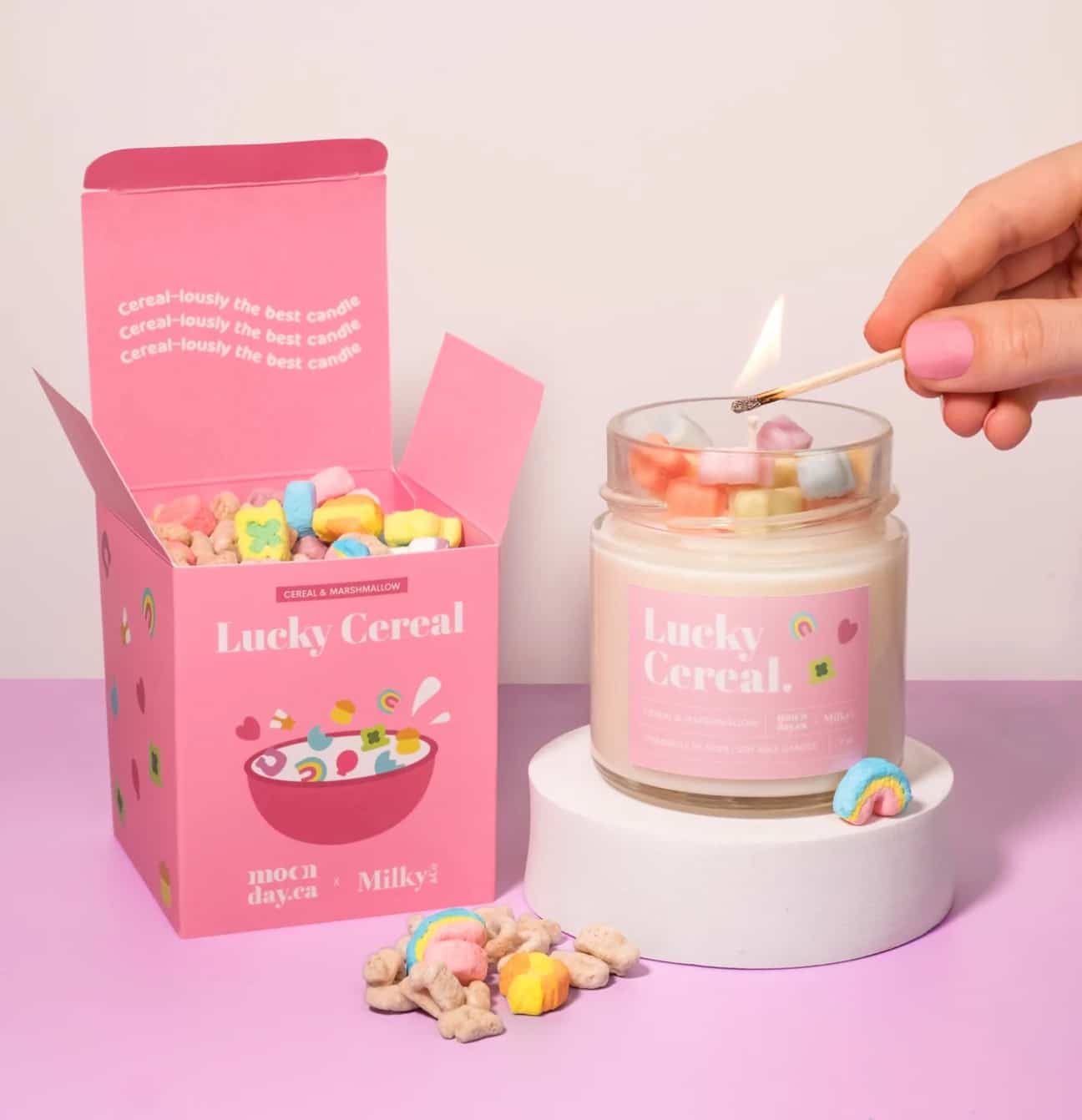 Une nouvelle chandelle aux céréales Lucky Charms 