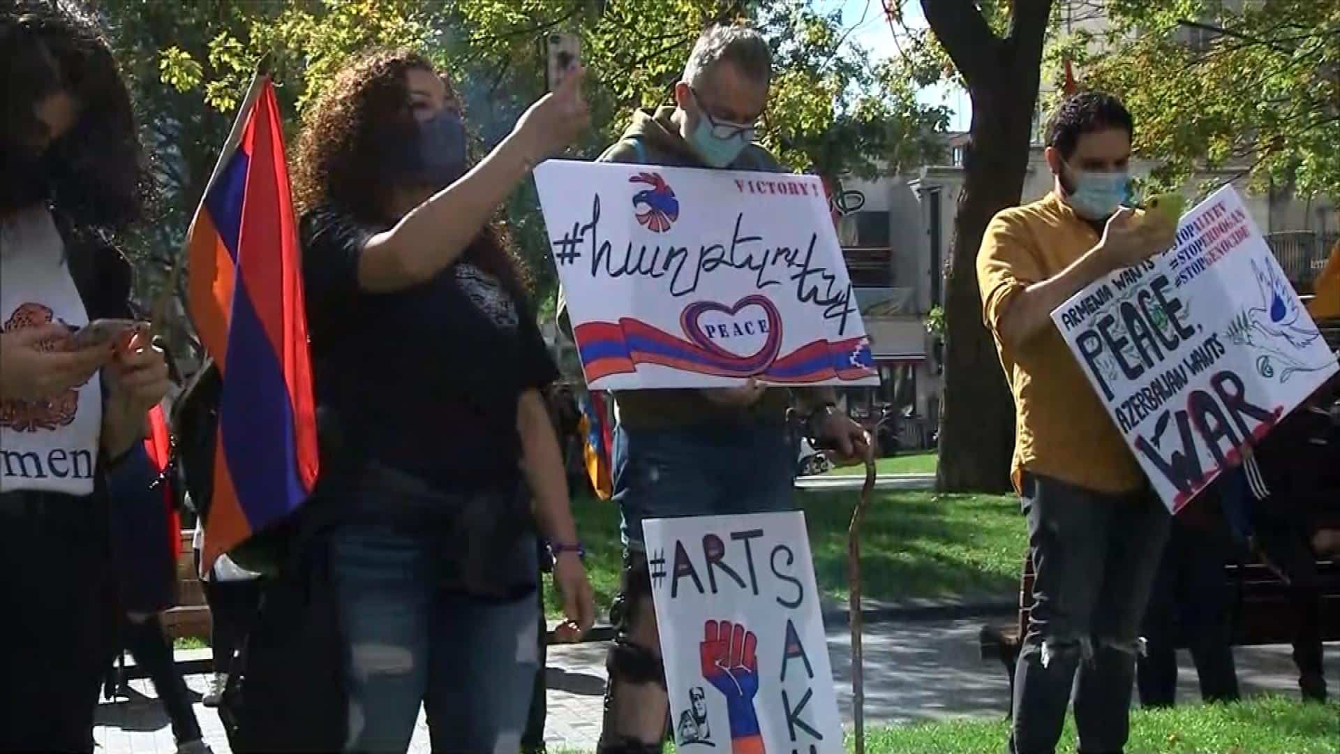 Haut Karabakh La Communaute Armenienne Manifeste A Montreal Tva Nouvelles