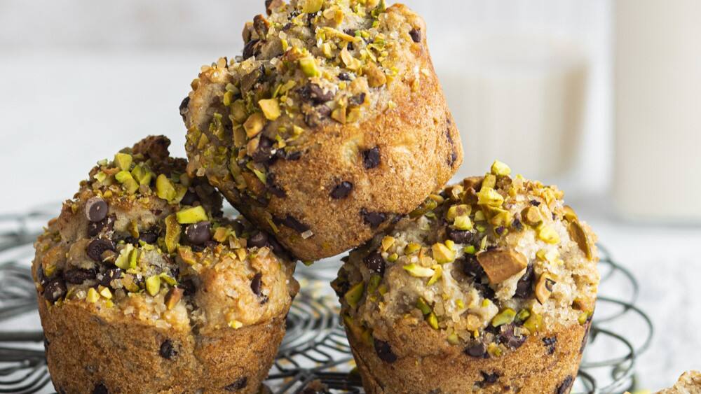 MUFFINS BANANES PISTACHES ET CHOCOLAT 