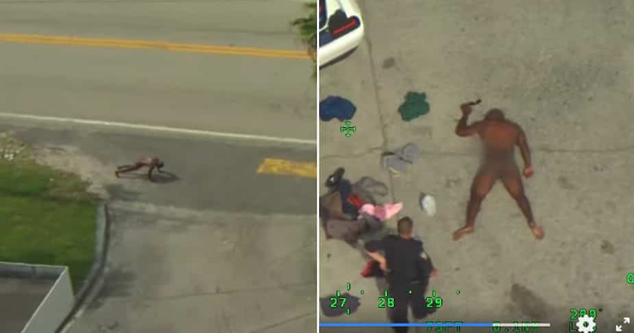 Image principale de l'article Nu, il lance sa machette sur un arpenteur
