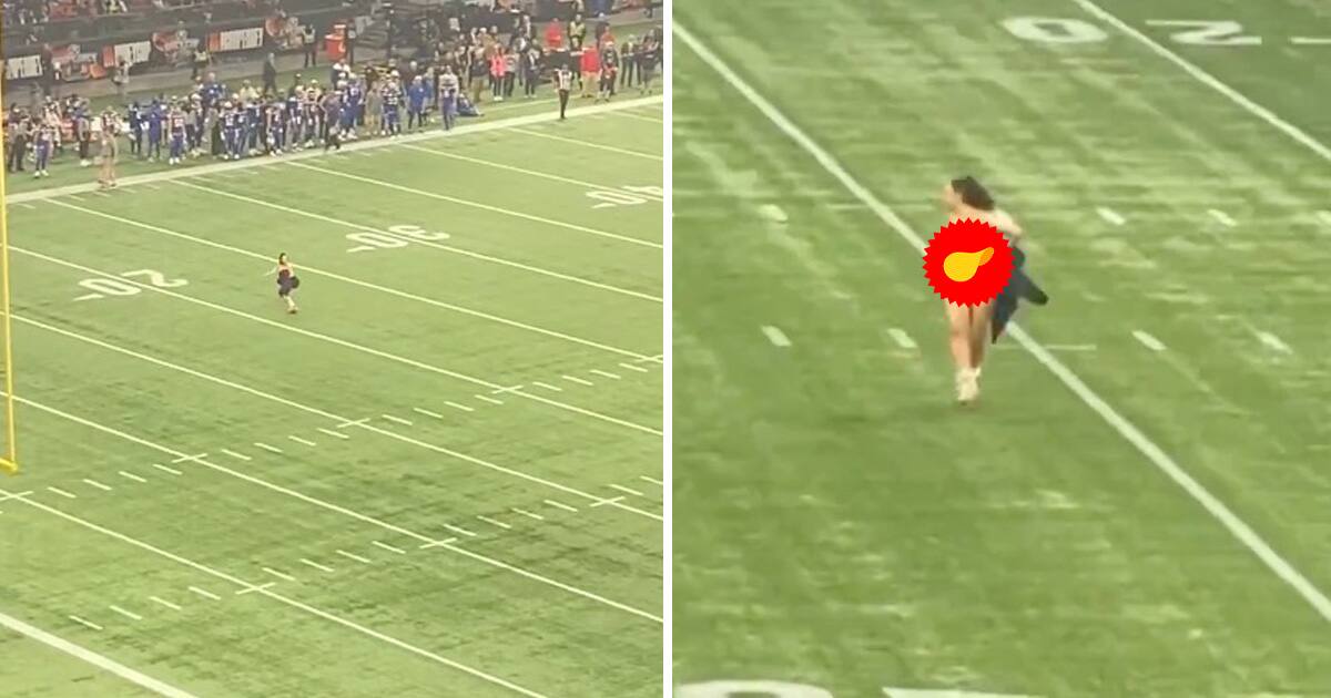 Coupe Grey une femme s’est entièrement dénudée sur le terrain pendant