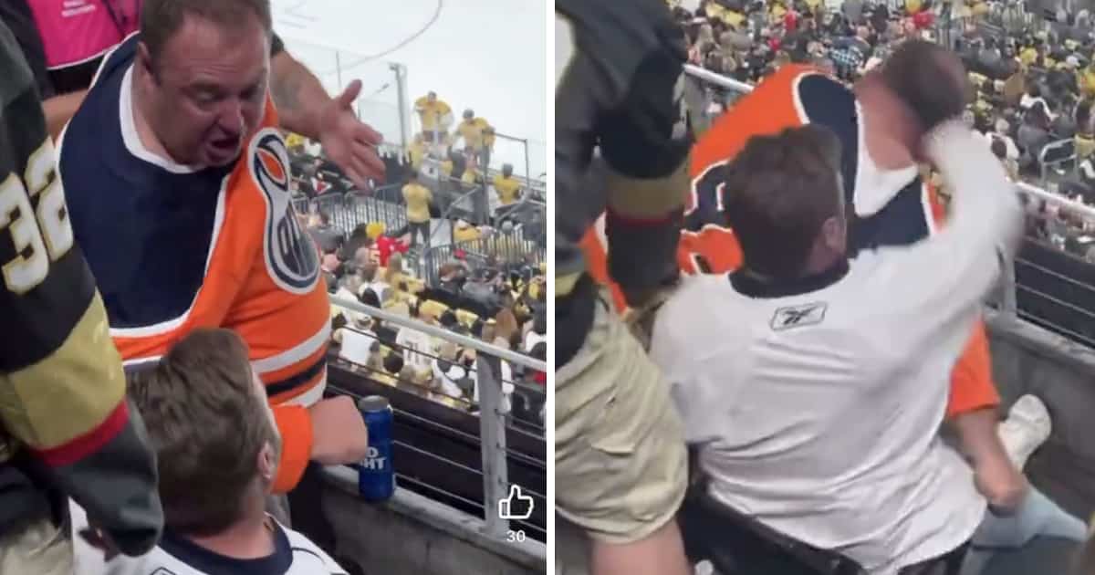 Deux fans des Oilers se battent L’UN CONTRE L’AUTRE dans les gradins à ...