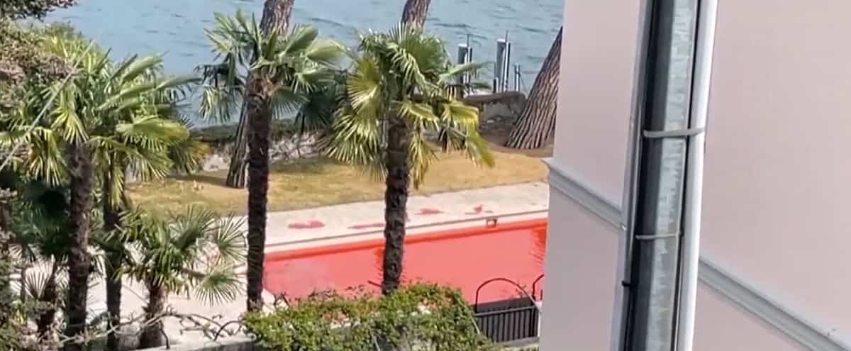 Peinture rouge sang dans la piscine d'un proche de Poutine