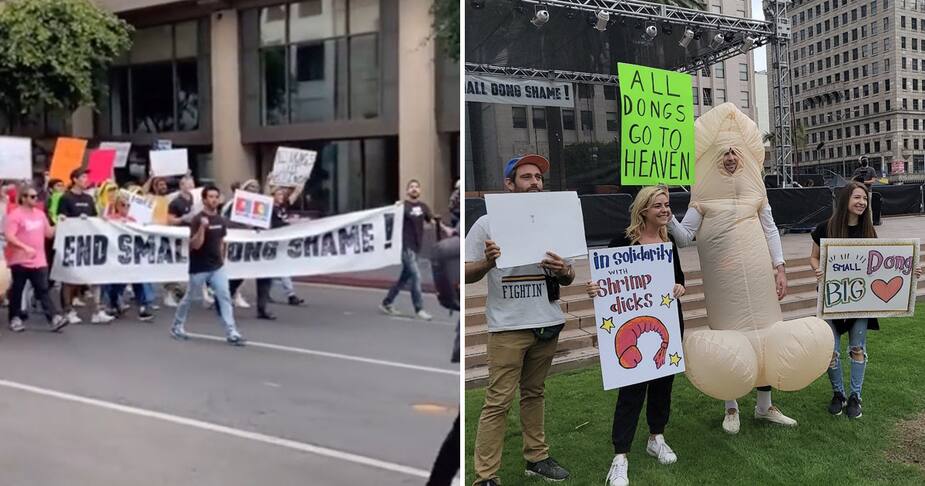 Image principale de l'article Des hommes aux petits pénis manifestent