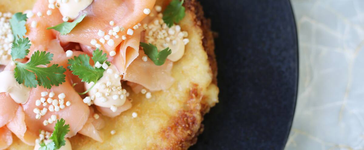 Pizza sushi au saumon fumé