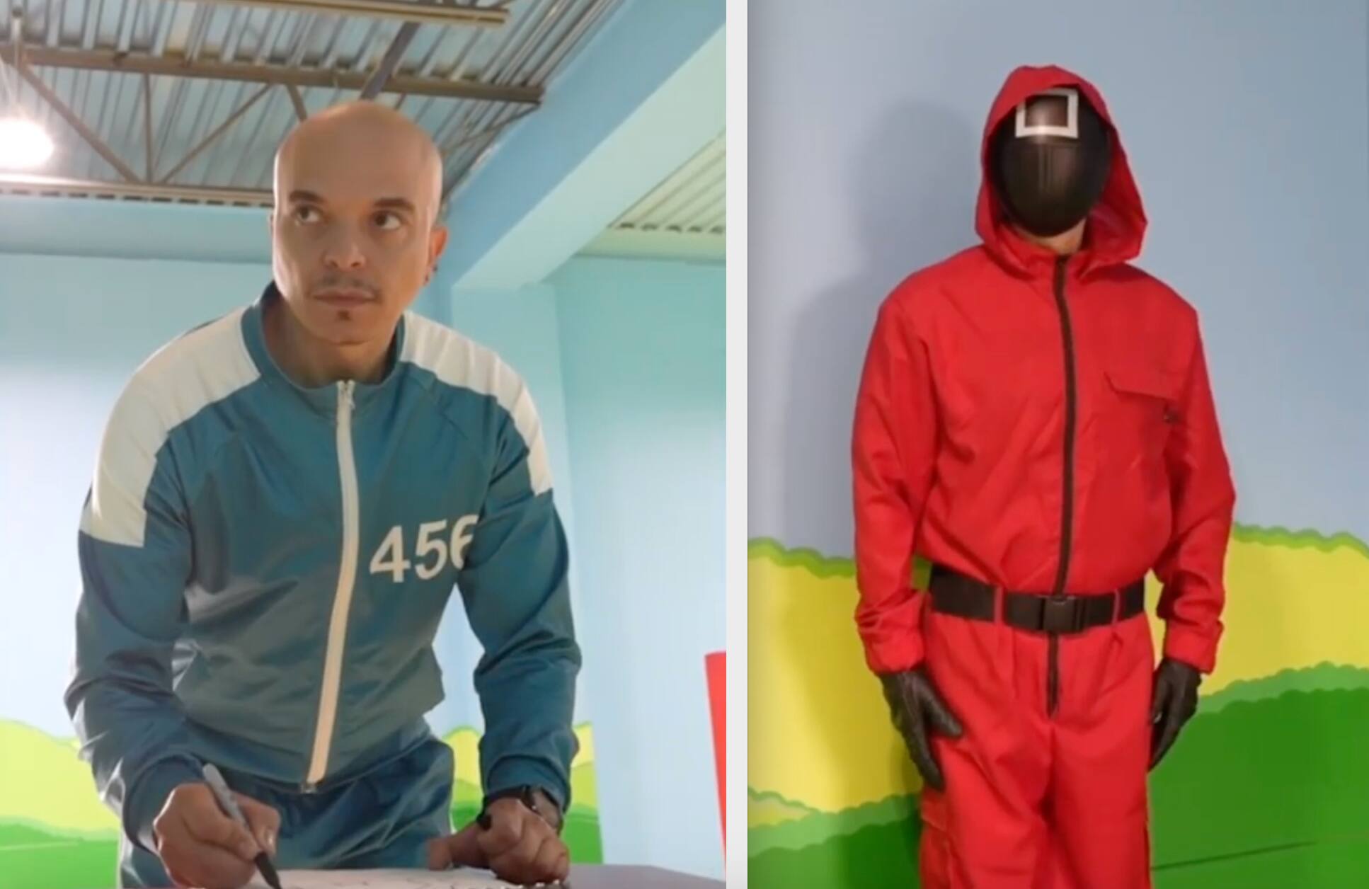 Il parodie la série Squid Game