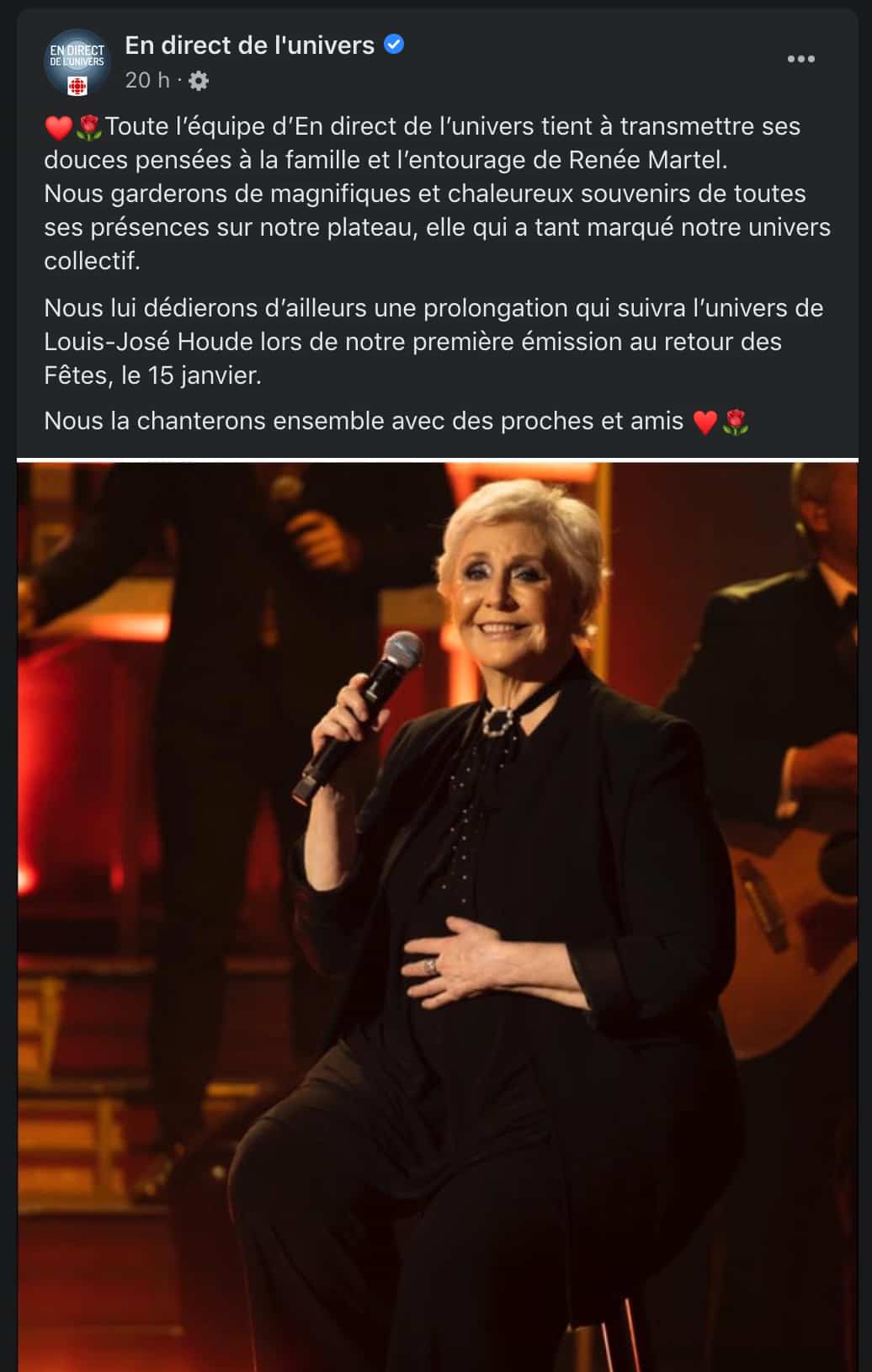 En Direct De Lunivers Hommage A Renee Martel