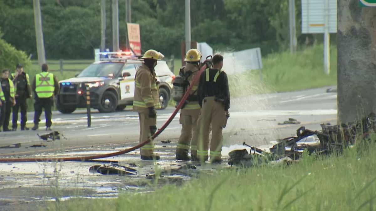 Un véhicule percute un viaduc et prend feu à Saint-Lazare