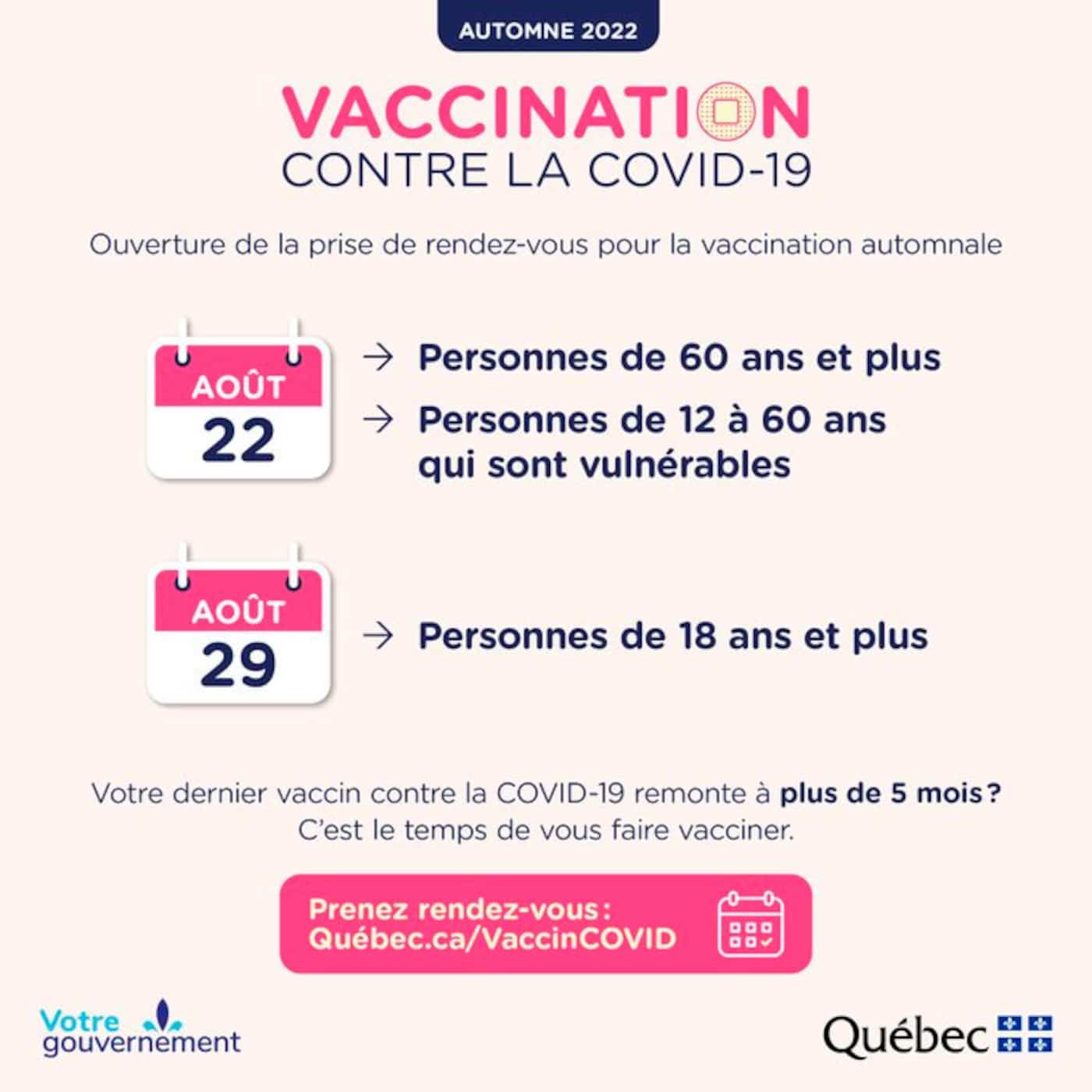 Dose de rappel: rendez-vous disponibles pour les 60 ans et plus | JDM