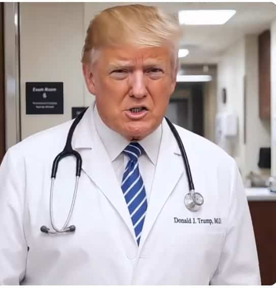 Donald Trump releases AI video of himself as a doctor diagnosing celebrities