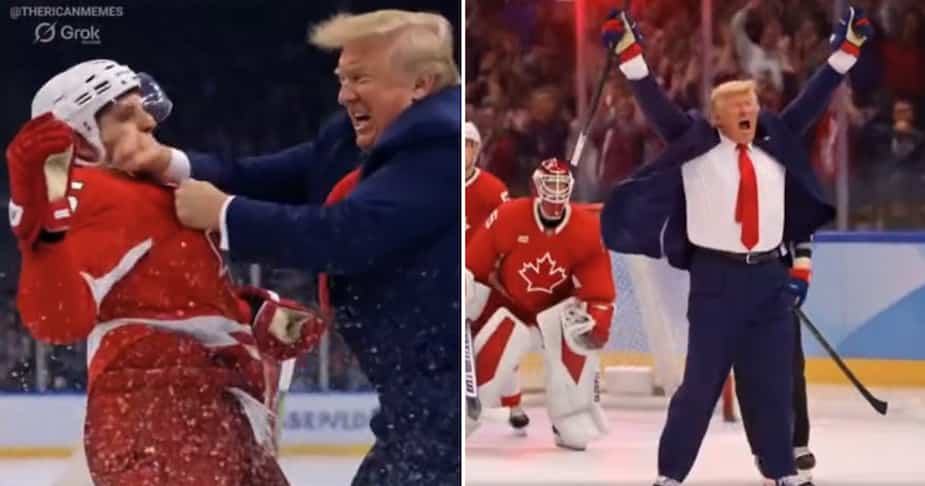 Canadian Riders Trump Donald Trump publie une vidéo IA où il humilie le Canada au hockey | Le ...