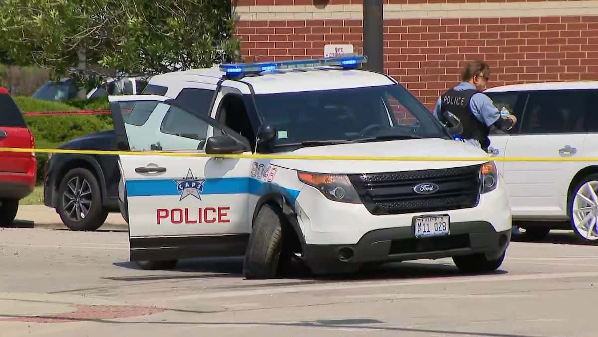 Une femme nue vole un véhicule de police et frappe un agent